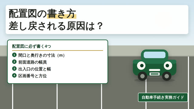 車庫証明の配置図・所在図の書き方 解説動画